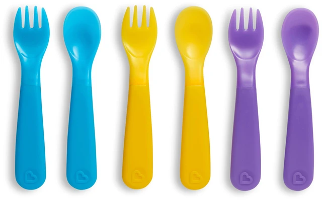 Alt view image 6 of 6 - Munchkin Color Reveal Color Changing Toddler Forks and Spoons, 6 Pack
