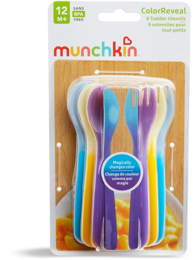 Alt view image 3 of 6 - Munchkin Color Reveal Color Changing Toddler Forks and Spoons, 6 Pack