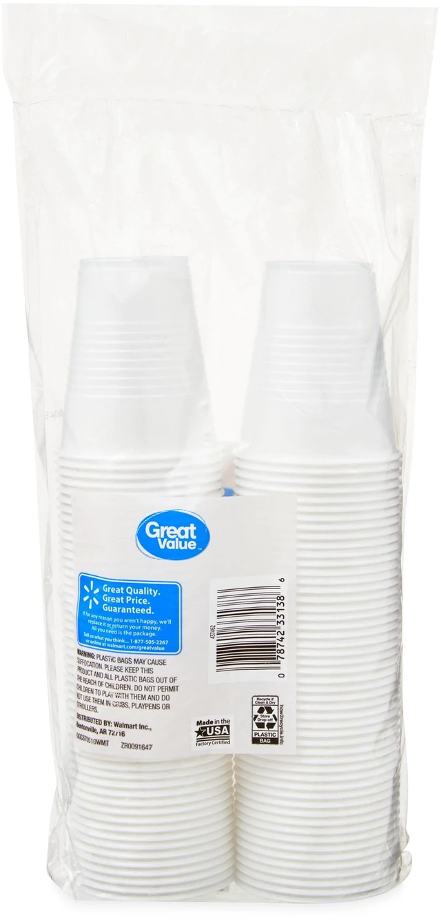 Alt view image 6 of 6 - Disposable Plastic Cups, 5oz, 100 Count, Clear, Great Value