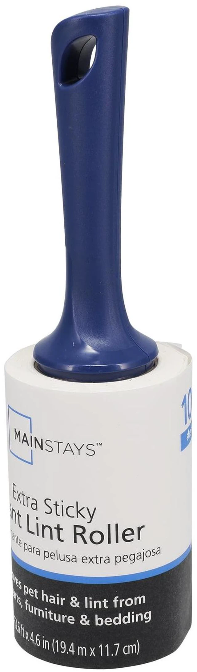 Alt view image 2 of 5 - Mainstays Extra Sticky Giant Lint Roller 100 Sheets per Roll 4.6" Tall Sheets for Pets Clothing Furniture Crafts Travel