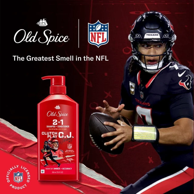 Alt view image 4 of 4 - Old Spice Clutch Play C.J. 2-in-1 Shampoo & Conditioner for Men, Old Spice x NFL, Healthy & Full Looking Hair, 21.9fl oz