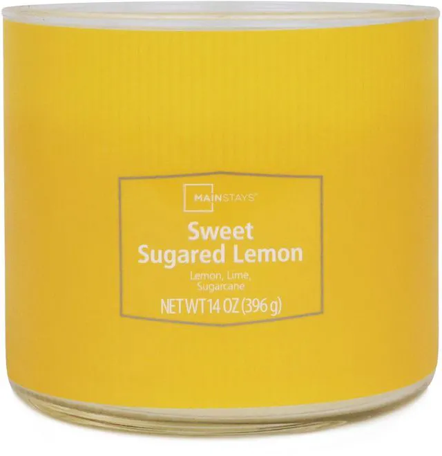 Alt view image 4 of 5 - Mainstays 3-Wick Textured Wrap Sweet Sugared Lemon Candle, 14 Ounce