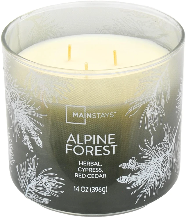 Main image of Mainstays Alpine Forest 3-Wick Ombre Wrapped Scented Jar Candle, 14oz