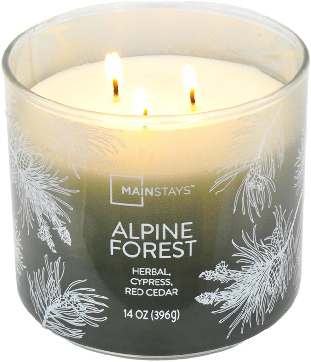 Alt view image 3 of 6 - Mainstays Alpine Forest 3-Wick Ombre Wrapped Scented Jar Candle, 14oz