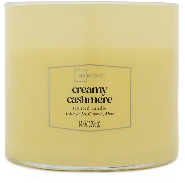 Alt view image 3 of 5 - Mainstays Textured Wrapped 3-Wick Candle, Creamy Cashmere, 14oz