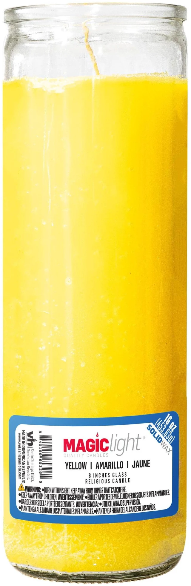 Alt view image 3 of 6 - MagicLight Religious Unscented Candle, 16 oz Yellow Wax in Clear Glass Jar, 2 Pack