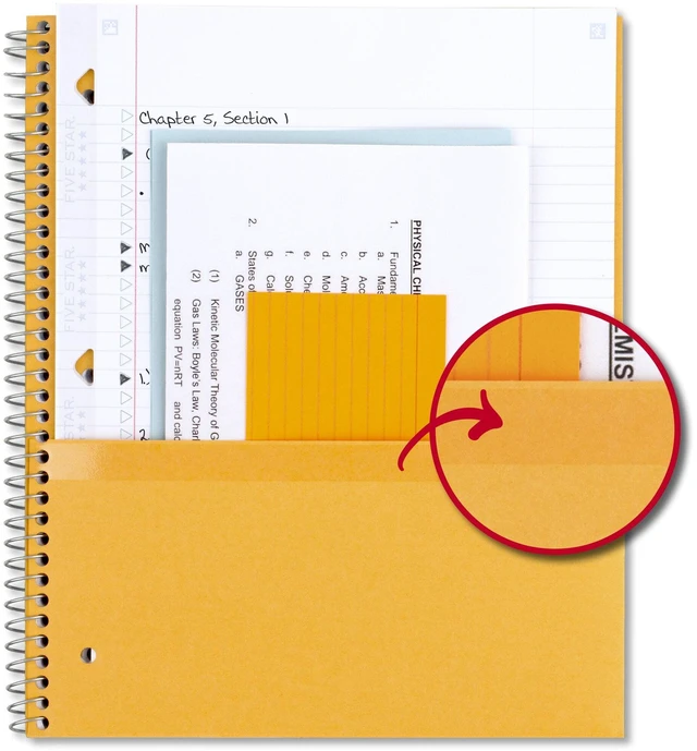 Alt view image 5 of 6 - Five Star Spiral Notebook Plus Study App 1 Subject College Ruled 8 12 x 11 Black