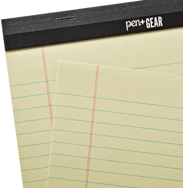 Alt view image 6 of 6 - Pen+Gear Wide Ruled Legal Pads, 8.5" x 11.75", 50 Sheets Each, 3-Pack, Canary