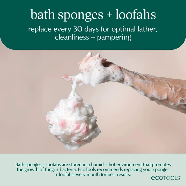 Alt view image 2 of 5 - EcoTools Lathering Bath Pouf, White & Pink, 1 Count