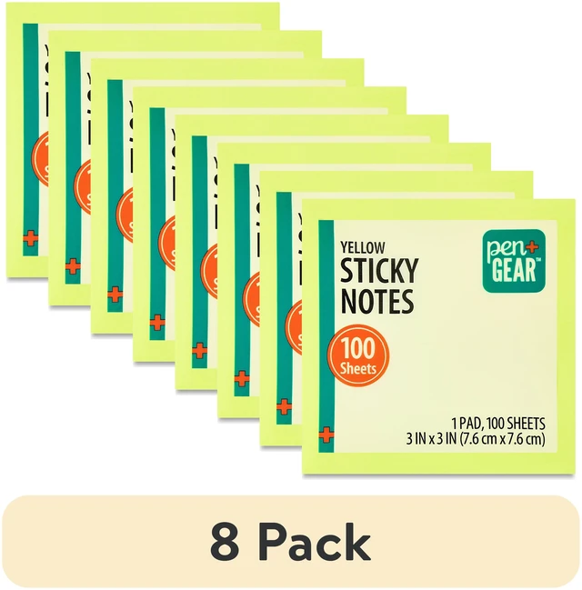 Main image of Pen+Gear Sustainable Yellow Sticky Notes, 3x3 Inch, 100 Sheets, 8 Pack