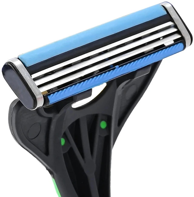 Alt view image 5 of 5 - Equate Men's 3-Blade Sensitive Disposable Razors, 8 Count, Green and Black