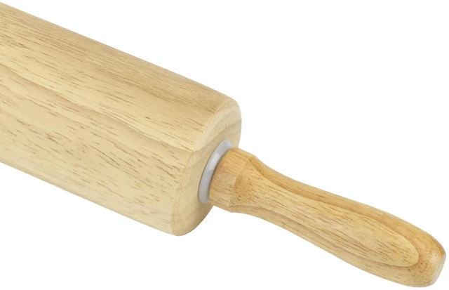 Alt view image 2 of 5 - GoodCook 10" x 2" Water-Resistant Wood Barrel Dough Rolling Pin, 1 Piece