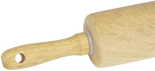 Alt view image 5 of 5 - GoodCook 10" x 2" Water-Resistant Wood Barrel Dough Rolling Pin, 1 Piece