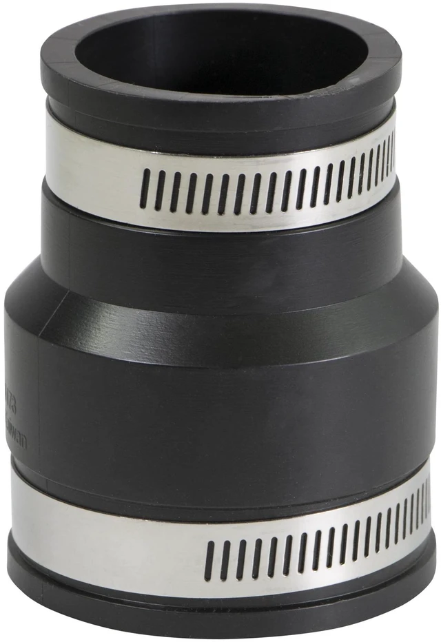 Alt view image 3 of 4 - 2in. x 1-1/2in. PVC Flexible Reducing Coupling with Stainless Steel Clamps