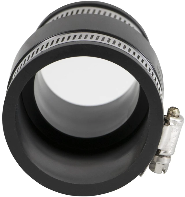 Alt view image 2 of 4 - 2in. x 1-1/2in. PVC Flexible Reducing Coupling with Stainless Steel Clamps