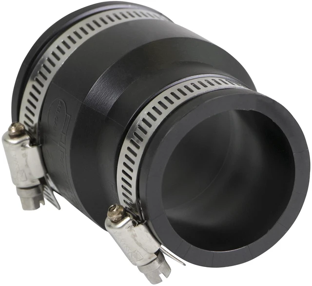 Alt view image 4 of 4 - 2in. x 1-1/2in. PVC Flexible Reducing Coupling with Stainless Steel Clamps