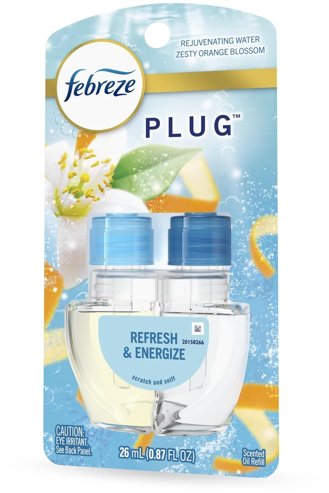 Alt view image 4 of 6 - Febreze Plug In Air Freshener Odor-Fighting Scented Oil Refill, Refresh & Energize, 1 Refill