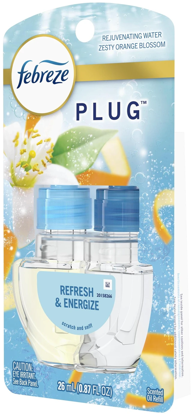 Alt view image 5 of 6 - Febreze Plug In Air Freshener Odor-Fighting Scented Oil Refill, Refresh & Energize, 1 Refill