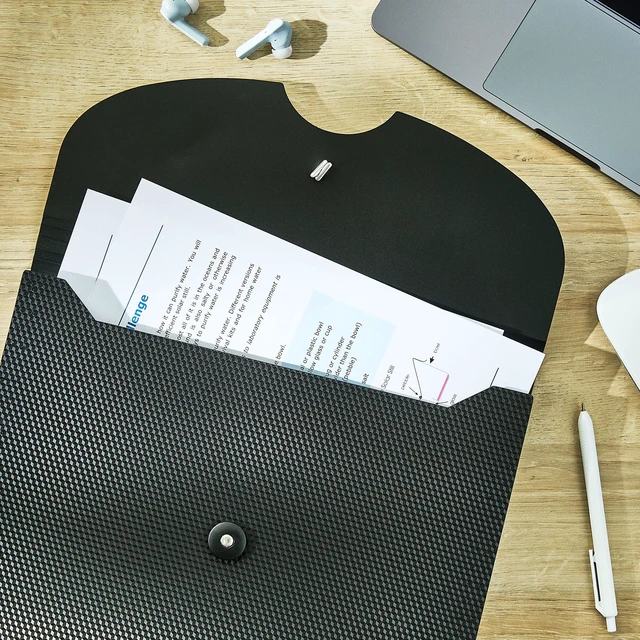 Alt view image 2 of 6 - 7-Pocket Poly Expanding File, Pen+Gear, Textured Black