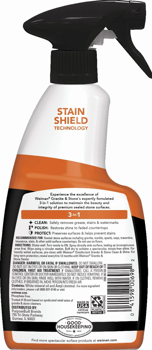 Alt view image 5 of 5 - Weiman Granite & Stone 3-in-1 Cleaner, Polish & Protect for Granite & Stone Countertops, 16 fl oz