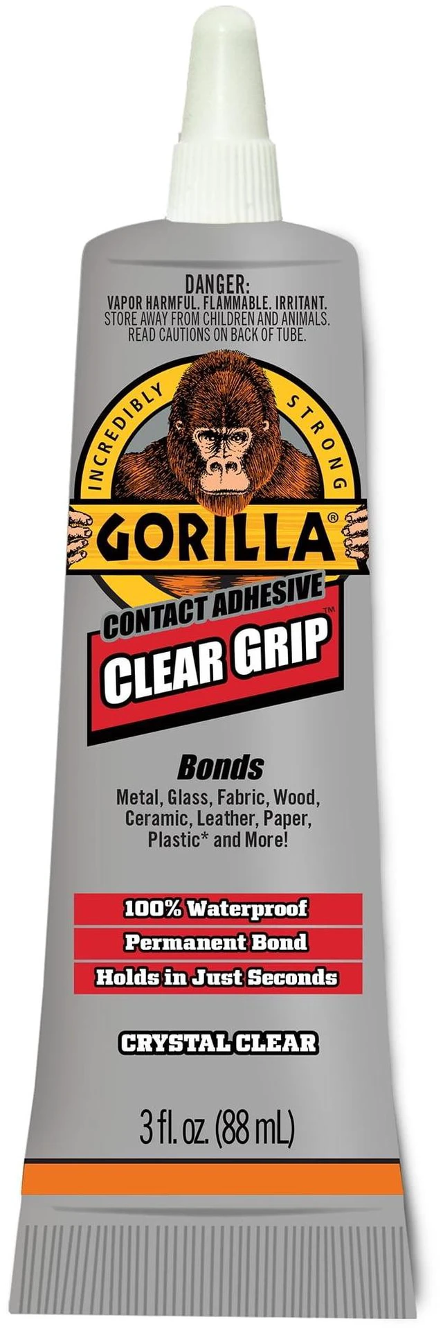 Alt view image 3 of 6 - Gorilla Clear Grip Contact Adhesive, 3 Ounce (88mL), 24 Hours Dry Time