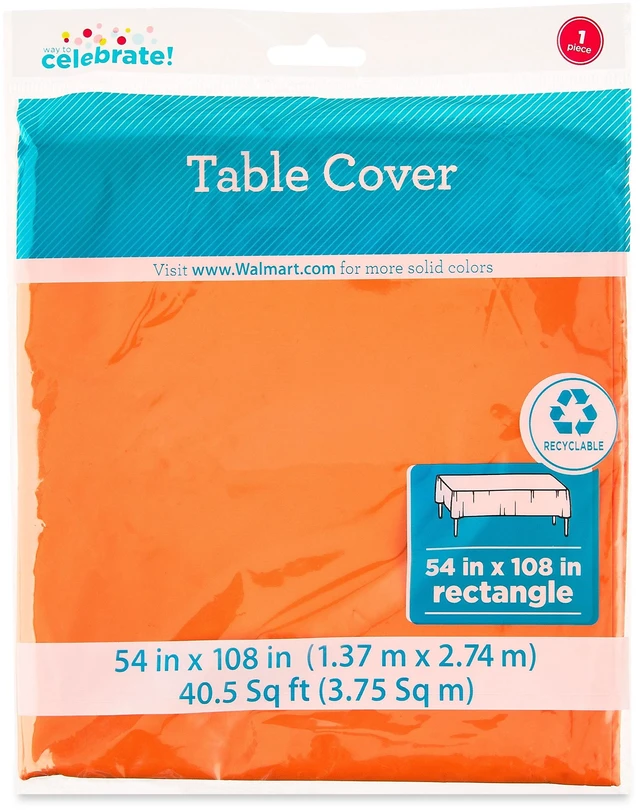 Alt view image 4 of 4 - 6 Pack Way to Celebrate Rectangular Plastic Table Cover, Orange, 54 in x 108 in