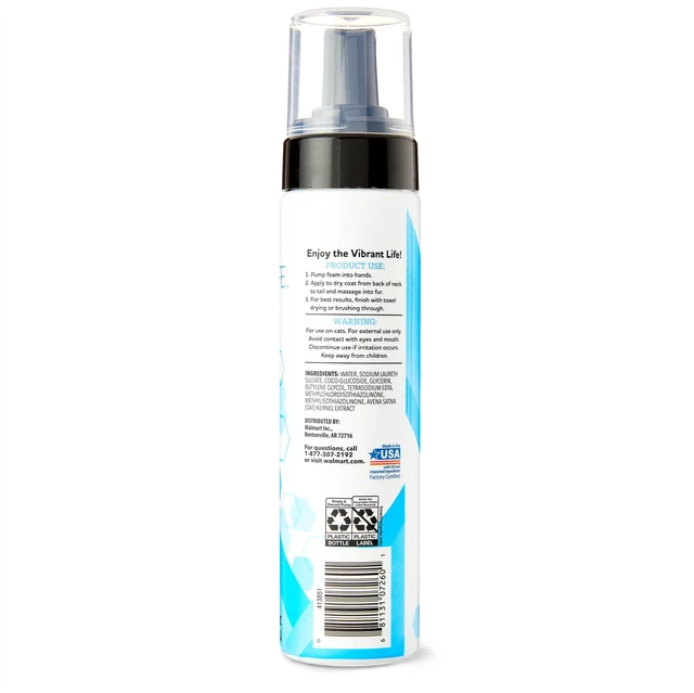 Alt view image 3 of 7 - Vibrant Life Waterless Foaming Cat Shampoo, Dander and Odor Reducing, 8fl oz