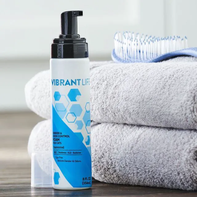 Alt view image 7 of 7 - Vibrant Life Waterless Foaming Cat Shampoo, Dander and Odor Reducing, 8fl oz