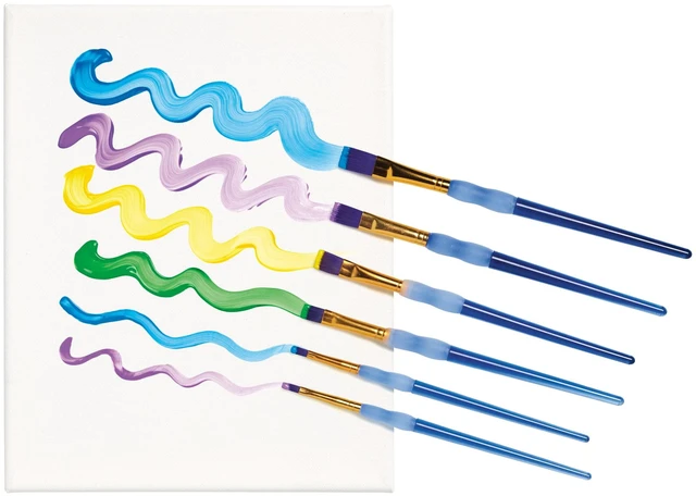 Alt view image 4 of 6 - Hello Hobby Art Brushes - Flat Synthetic Bristle, 6 Pack, Ages 3+