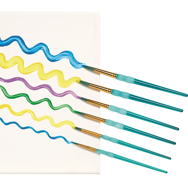 Alt view image 4 of 6 - Hello Hobby Round Synthetic Bristle Art Brushes, 6 Pack, Age 3+