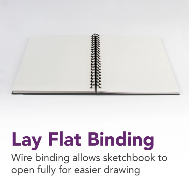Alt view image 5 of 6 - Daler-Rowney Simply Sketchbook, Soft White Pages 65lb/100g, Black Cover, Wire Binding, 80 Sheet, 5.5x8.5 Inch, 1 Count