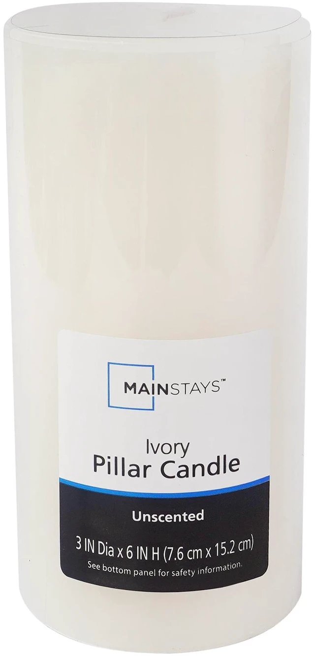 Alt view image 4 of 6 - Mainstays 3in x 6in Single Wick Unscented Ivory Pillar Candle