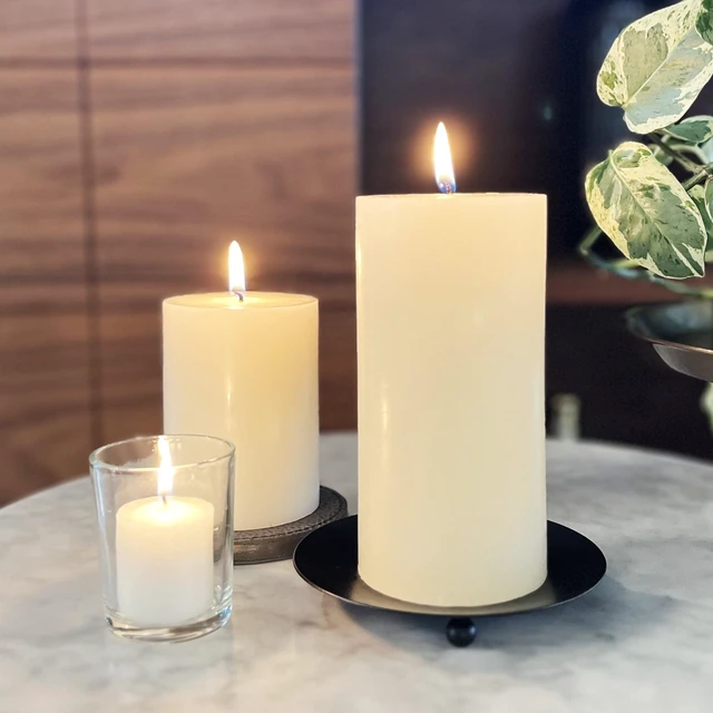 Alt view image 3 of 6 - Mainstays 3in x 6in Single Wick Unscented Ivory Pillar Candle