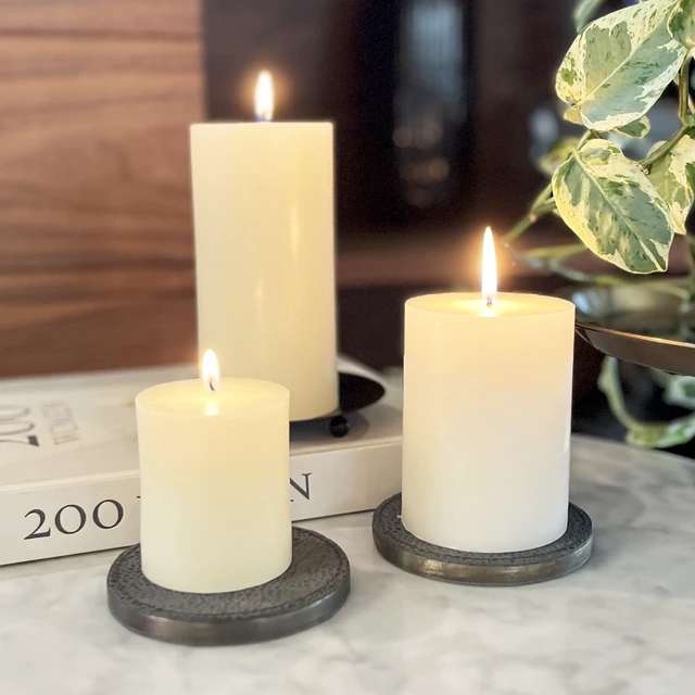 Alt view image 6 of 6 - Mainstays 3in x 6in Single Wick Unscented Ivory Pillar Candle