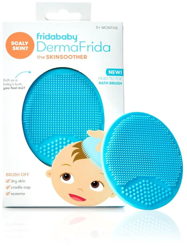 Main image of Frida Baby DermaFrida SkinSoother Exfoliating Scalp Scrubber for Cradle Cap, Eczema and Dry Skin