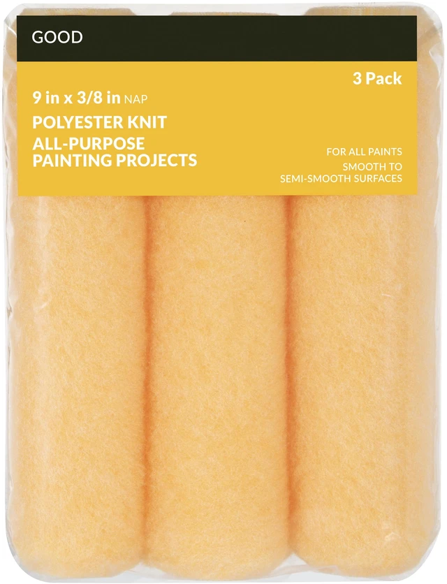 Main image of Good 9 x 3/8 in. Knit Polyester Roller Cover, 3 Pack