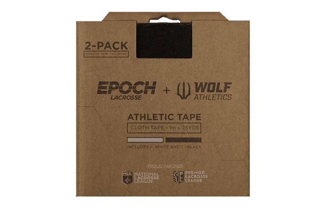 Alt view image 4 of 6 - Wolf Lacrosse Grip Tape White/Black, Water Resistant Stamped Adhesive Wrap, 2 Count, for Lacrosse & Hockey Sticks