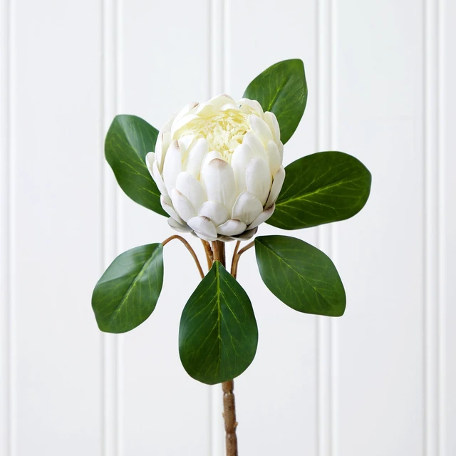 Alt view image 5 of 5 - Mainstays 26.5in White Artificial King Protea Stem
