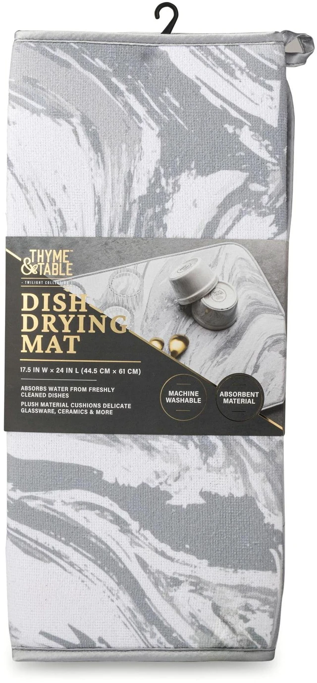 Main image of Thyme & Table Marble Print Dish Drying Mat 17.5 x 24 Inches