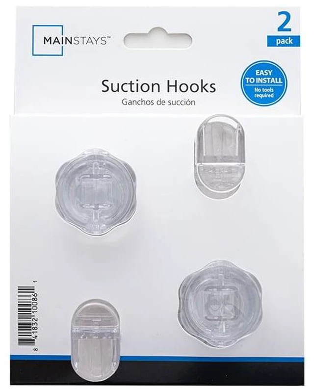 Alt view image 5 of 7 - Mainstays Vacuum Suction Cup Hooks, 2 Pack, Clear