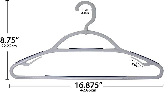 Alt view image 6 of 6 - Mainstays Non-Slip Plastic Swivel Neck Clothing Hangers, 5 Count, White & Blue, Adult