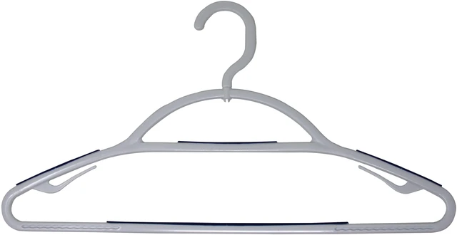 Alt view image 3 of 6 - Mainstays Non-Slip Plastic Swivel Neck Clothing Hangers, 5 Count, White & Blue, Adult