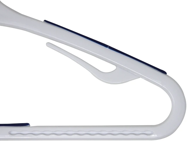 Alt view image 5 of 6 - Mainstays Non-Slip Plastic Swivel Neck Clothing Hangers, 5 Count, White & Blue, Adult