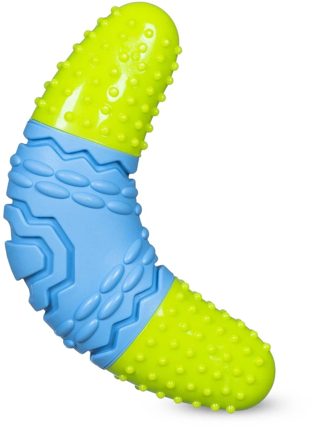 Alt view image 6 of 6 - Arm & Hammer Scrubbies Boomerang Large Adult Dental Durable Dog Chew Toy
