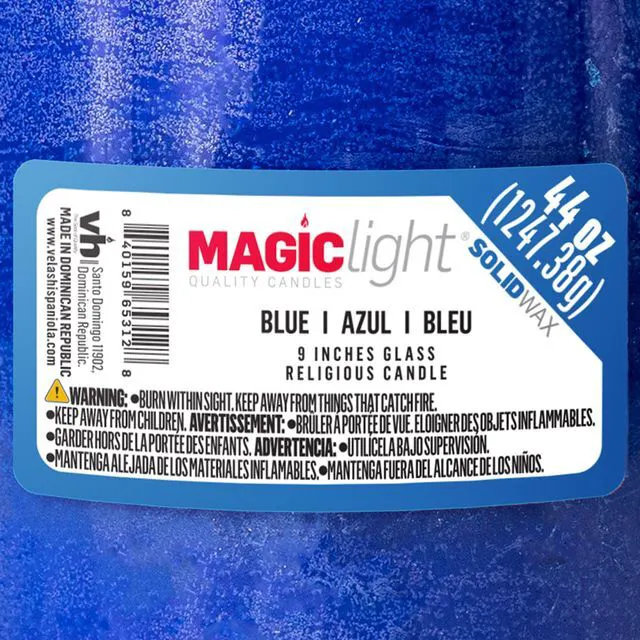 Alt view image 2 of 5 - MagicLight 44oz Religious Candles, Clear Glass Jar, Unscented Blue Wax