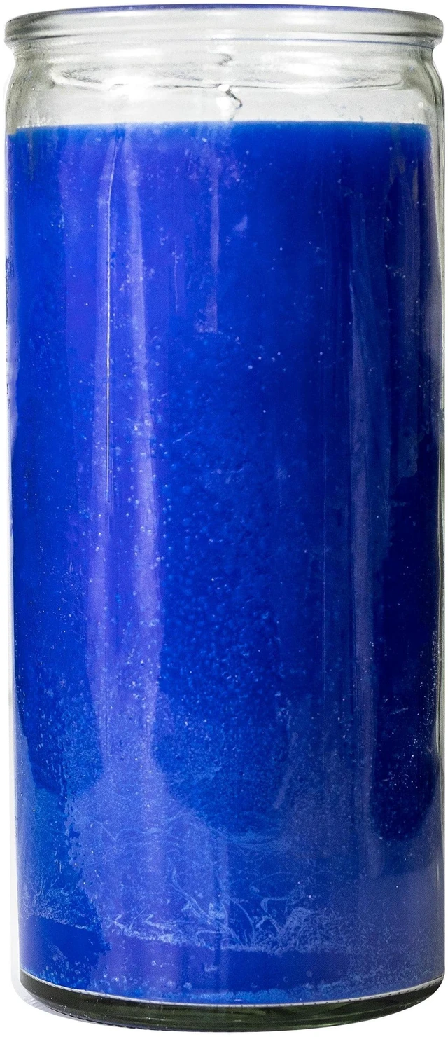 Alt view image 4 of 5 - MagicLight 44oz Religious Candles, Clear Glass Jar, Unscented Blue Wax