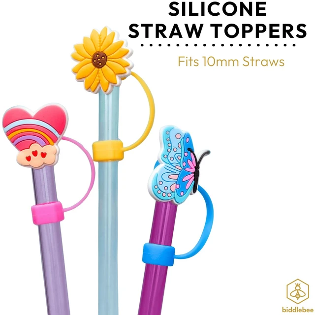 Alt view image 5 of 5 - Biddlebee Silicone Straw Toppers for Tumblers, Drinkware Accessory, Nature (3 Pack)