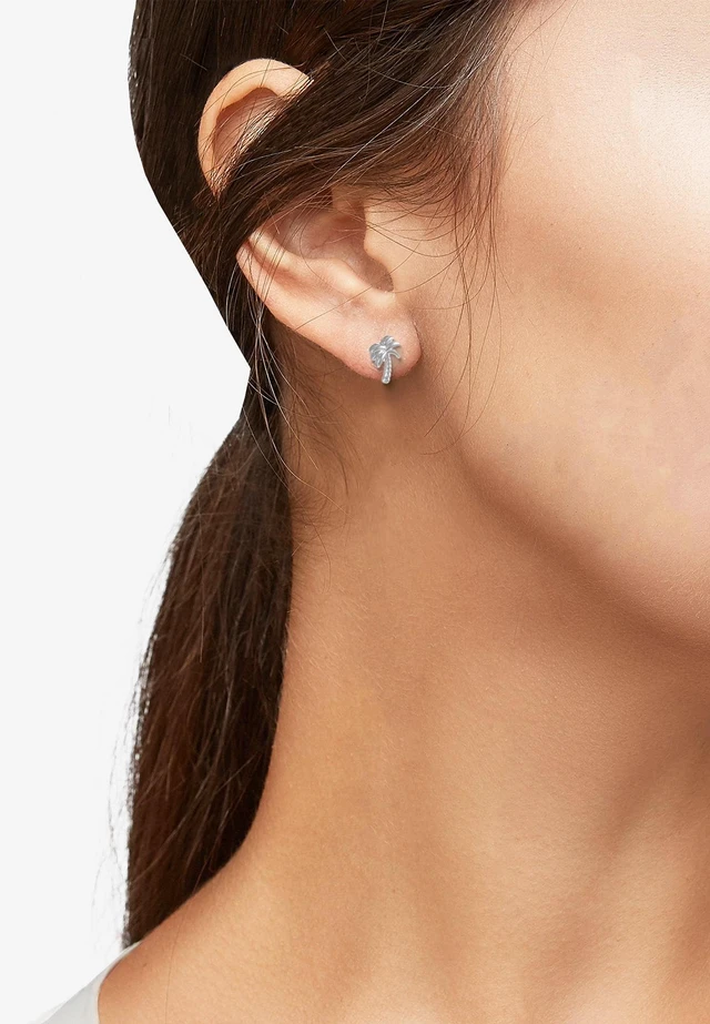 Alt view image 2 of 4 - Time and Tru Vacay Vibes Silvertone Stud Earrings, 6 Pairs
