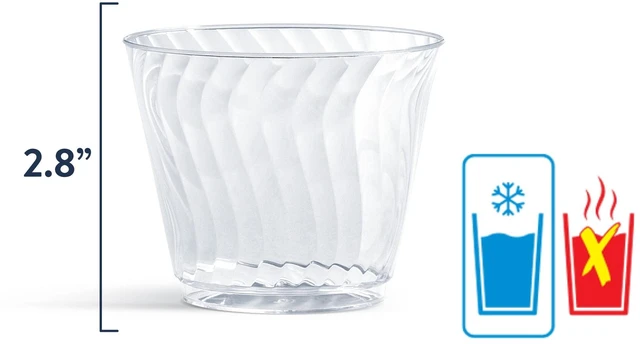Alt view image 2 of 5 - Chinet Crystal Premium Disposable Plastic Cups, Clear, 9oz, 50Count