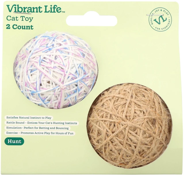 Alt view image 3 of 6 - Vibrant Life Yarn Ball Cat Toy with Rattle Sound, 2 Pack